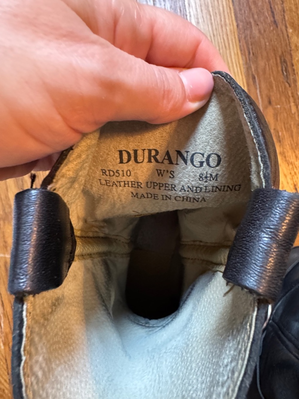 Durango Black Leather Harness Boot - Pull Tab Detail - Picture 2 of 8